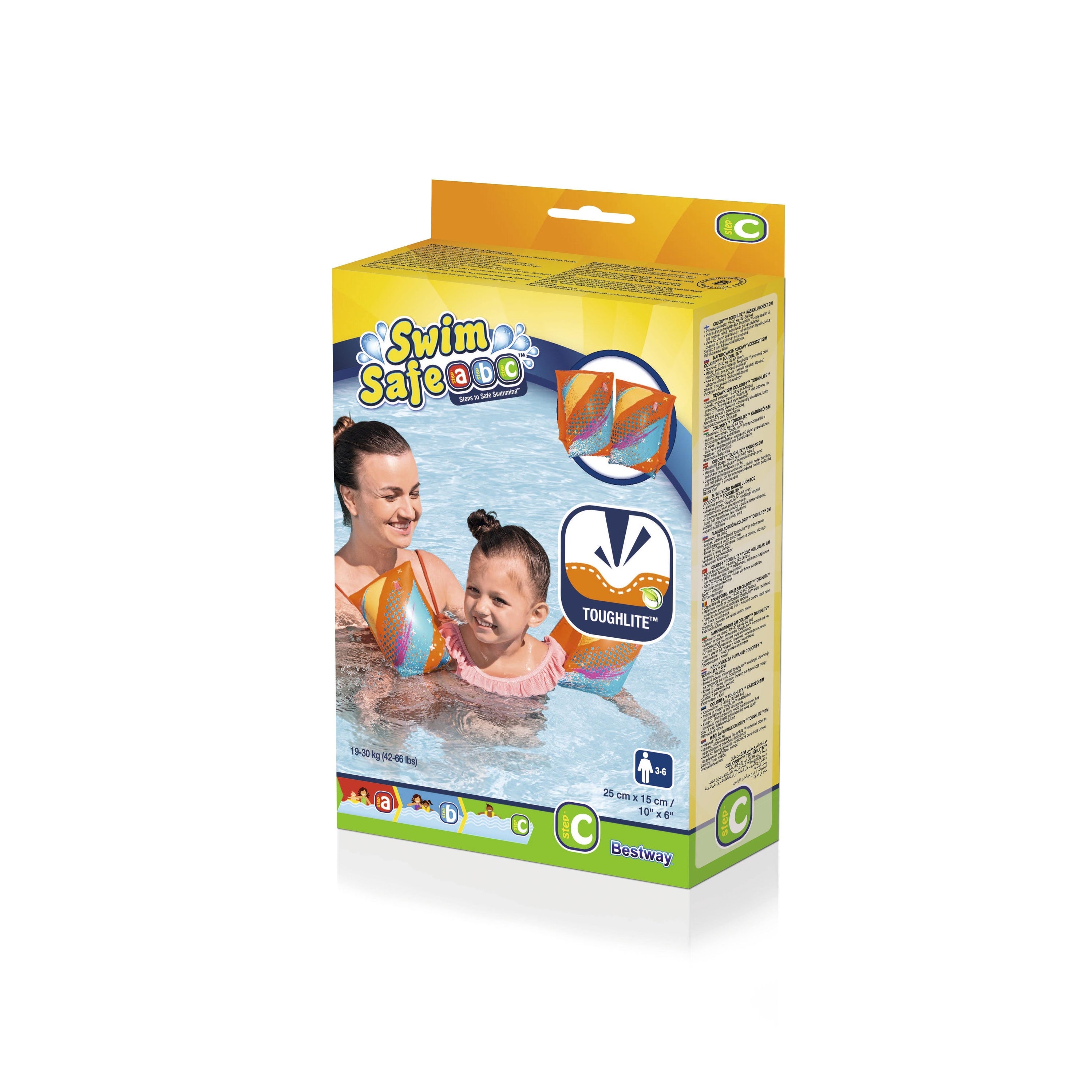 Bestway Inflatable Colorify ToughLite Armbands Kids Swim Gear S/M 25x15cm