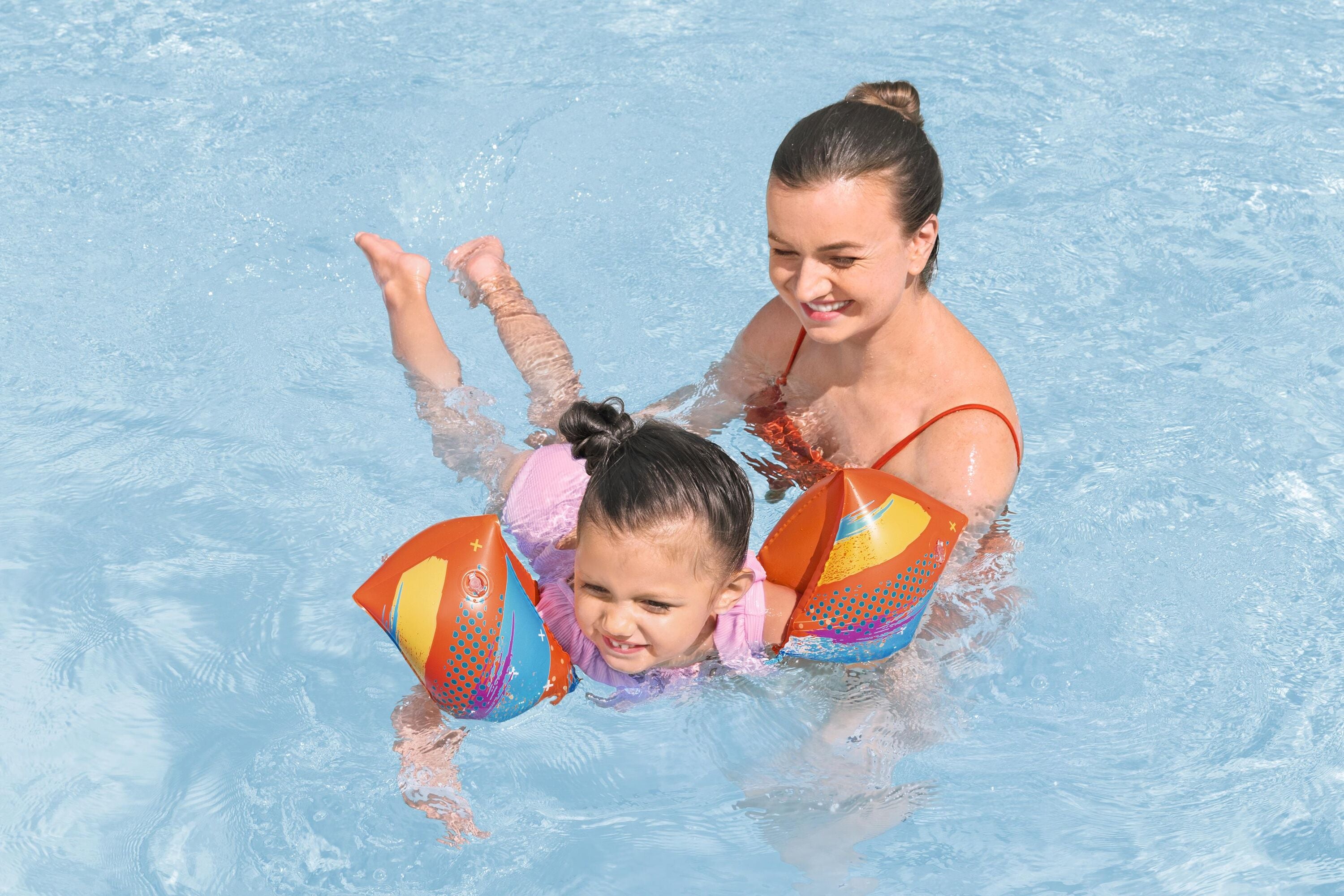 Bestway Inflatable Colorify ToughLite Armbands Kids Swim Gear S/M 25x15cm
