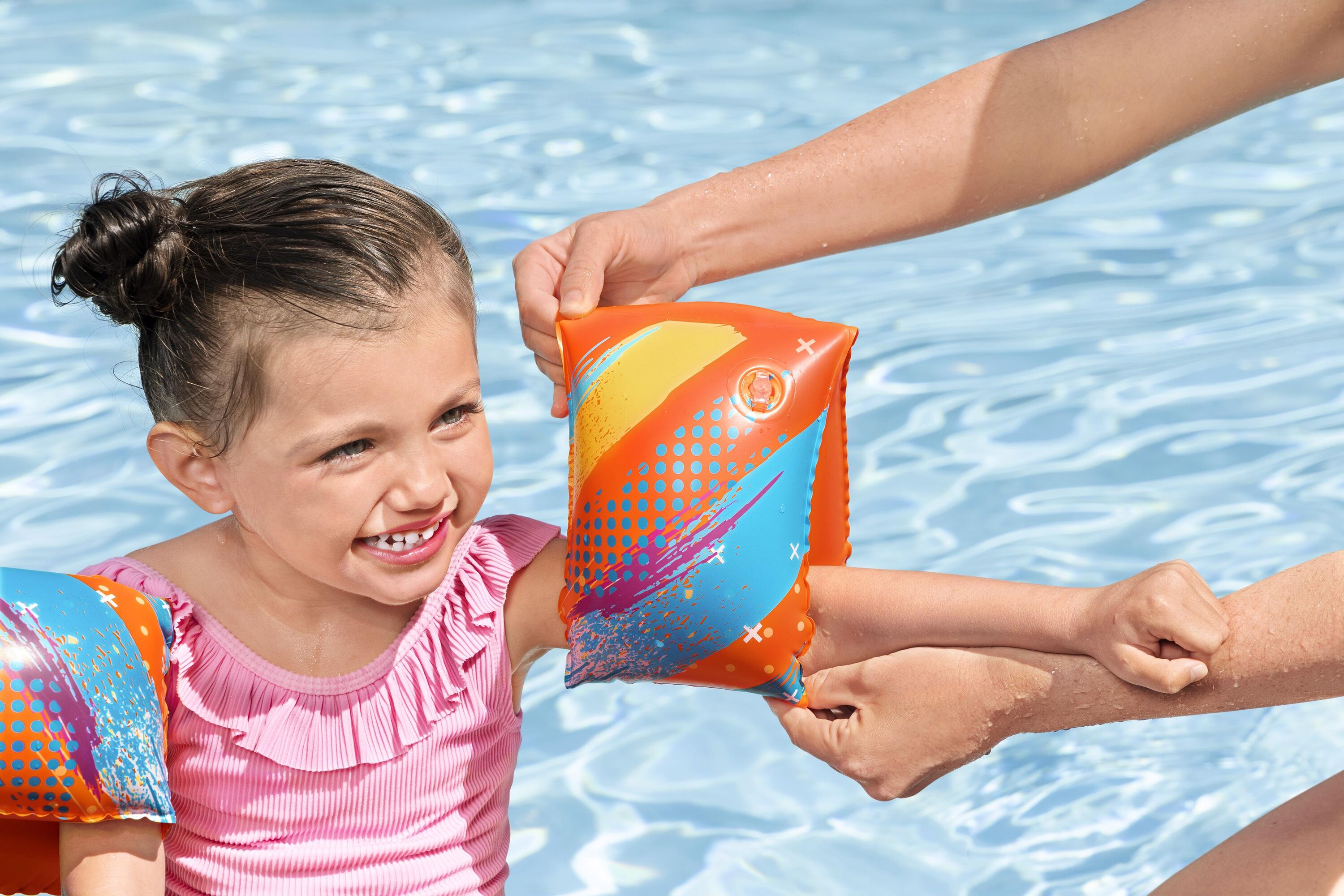 Bestway Inflatable Colorify ToughLite Armbands Kids Swim Gear S/M 25x15cm