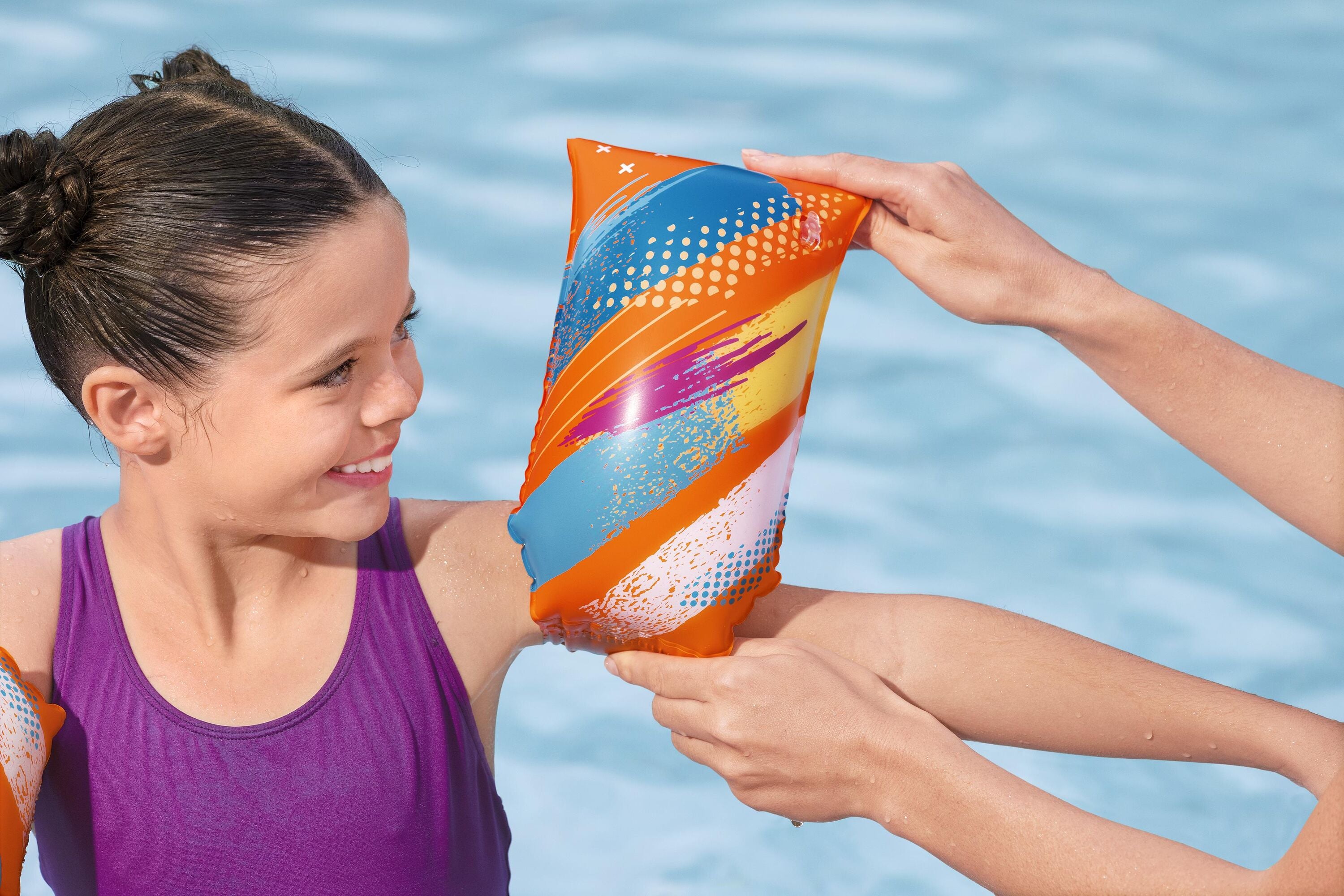 Bestway Colorify ToughLite Armbands L/XL 30x15cm Kids Inflatable Swim Float