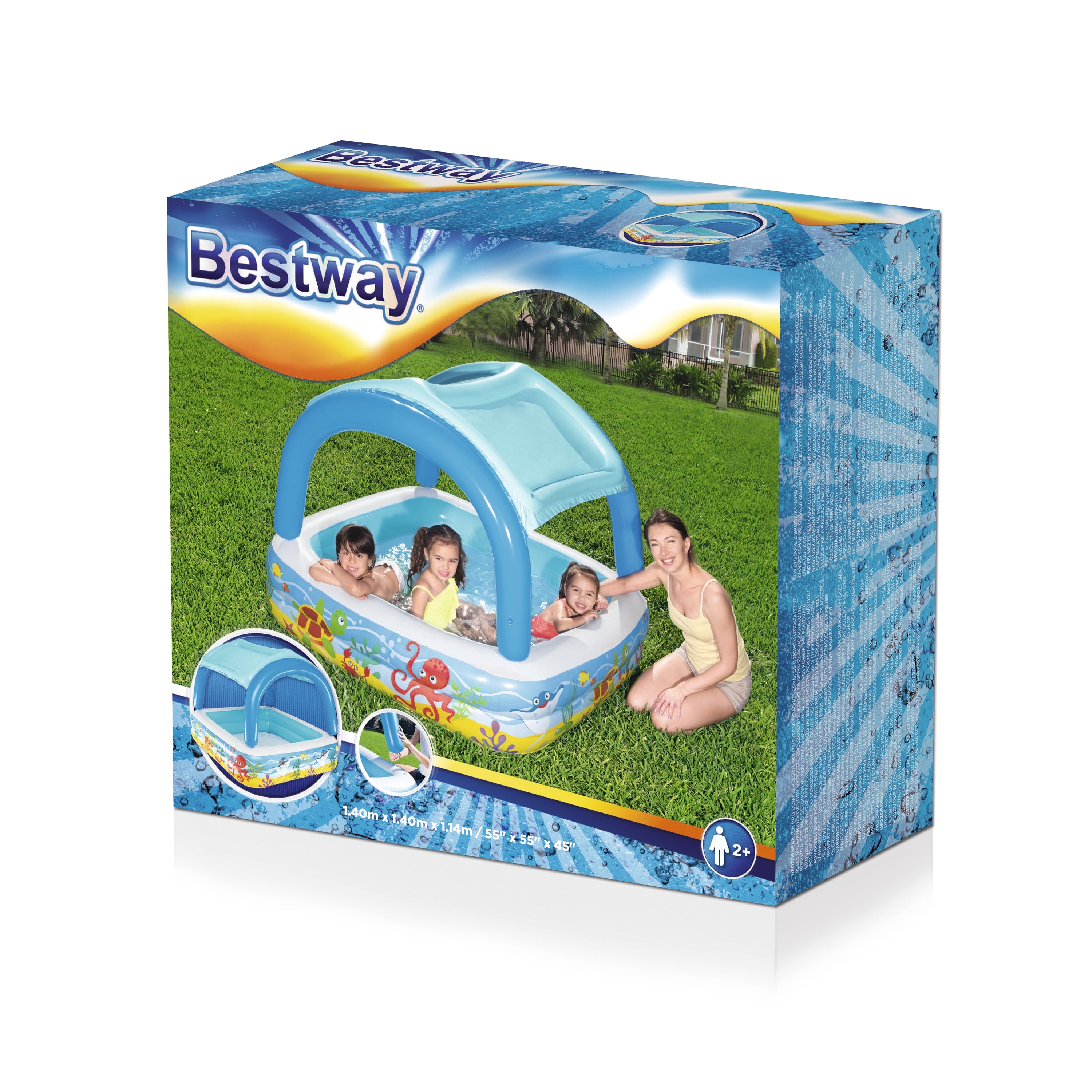 Bestway Play Pool With Canopy 140x140x114cm