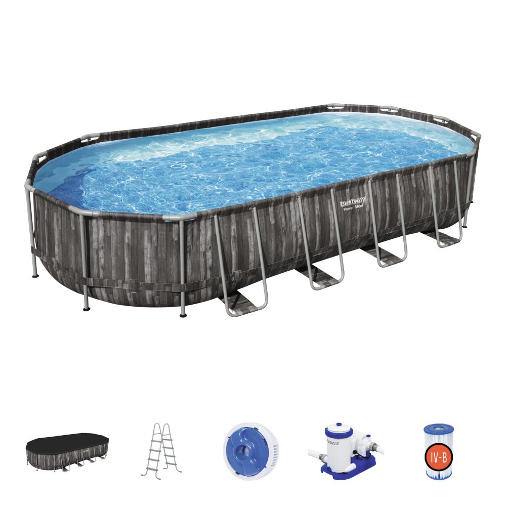 Bestway Power Steel Oval Pool Set 732X366X122cm