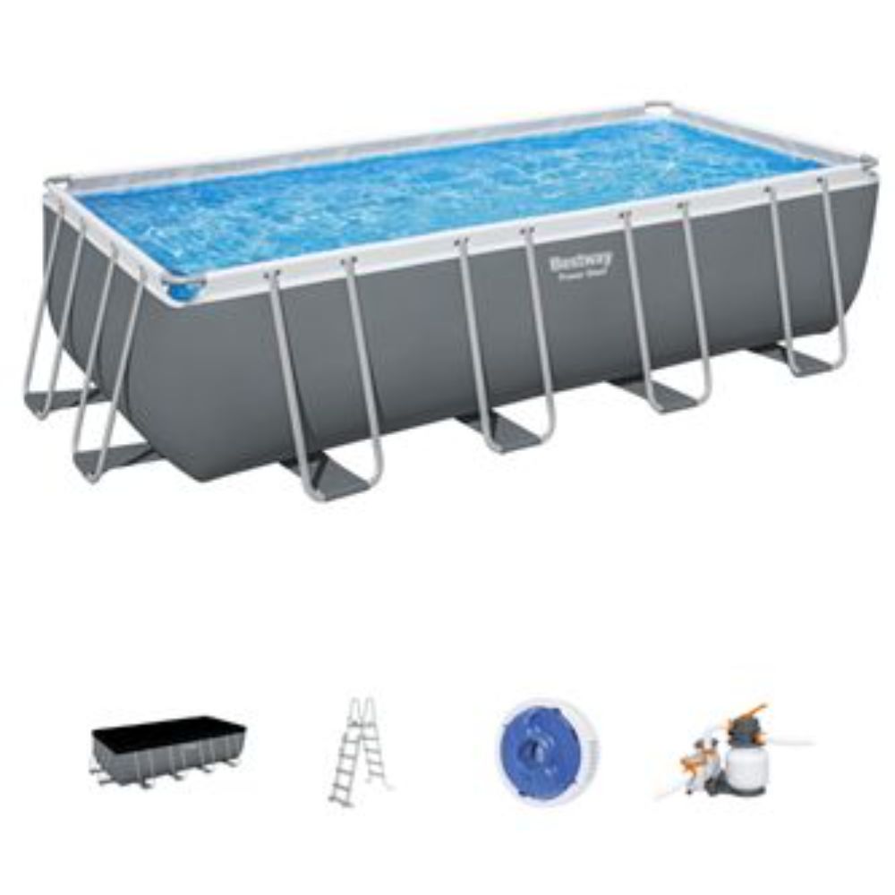 Bestway Power Steel Rectangular Above Ground Pool Set 5.49 m x 2.74 m x 1.32 m