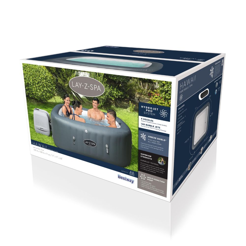 Bestway HydroJet Pro Inflatable Spa Hawaii – 180 x 180 x 71 cm