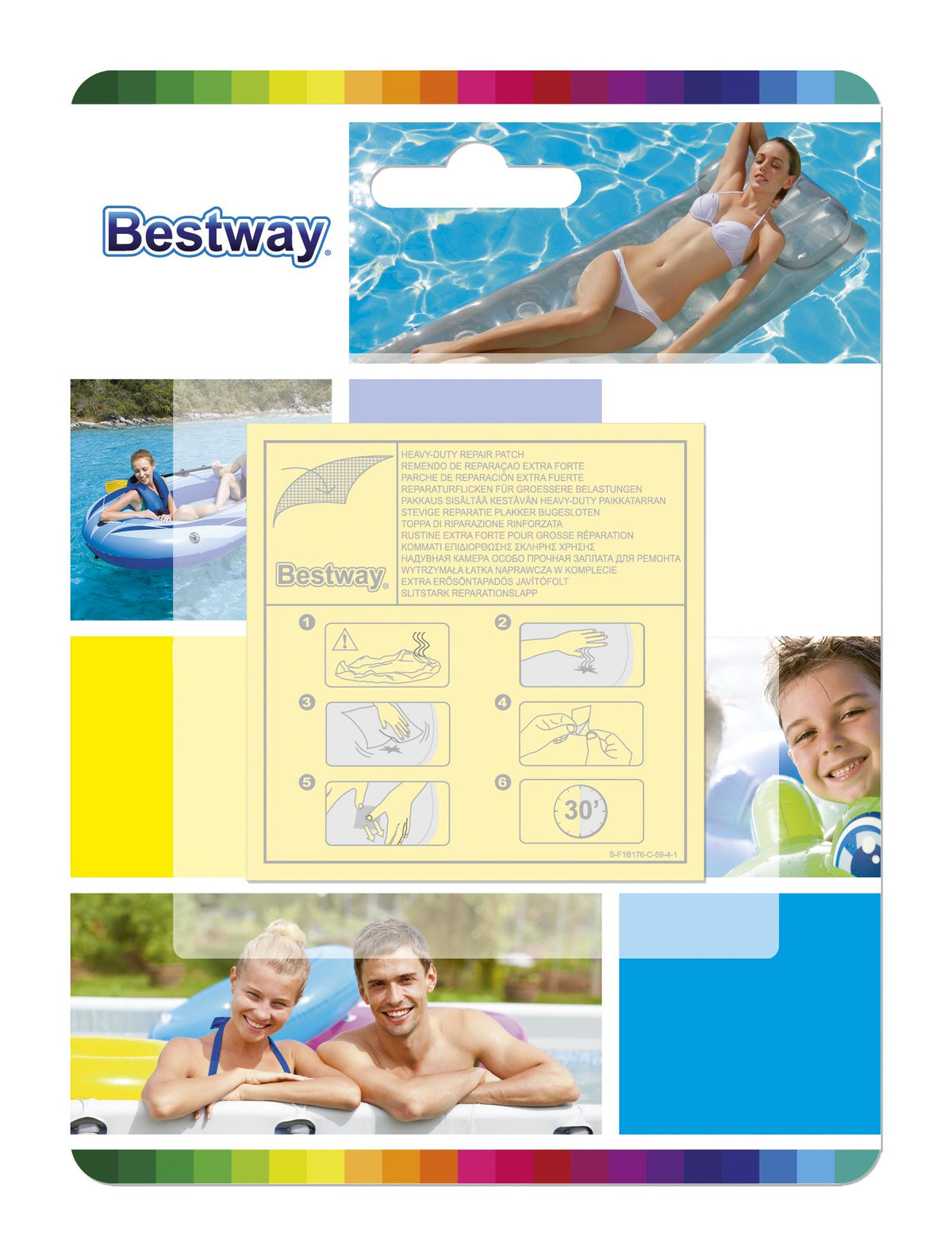 Bestway Heavy-Duty Vinyl Repair Patch 65 x 65mm Pool Liner Repair Kit