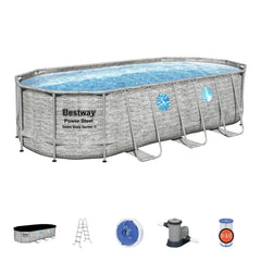 Bestway Power Steel Swim Vista Series Oval Pool Set 5.49m x 2.74m x 1.22m